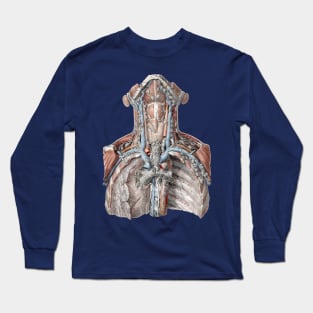 Vintage Science, Human Anatomy with the Throat, Neck, Chest and Ribs Long Sleeve T-Shirt